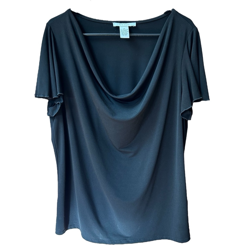 Grace Black Bell Sleeve Top 1X